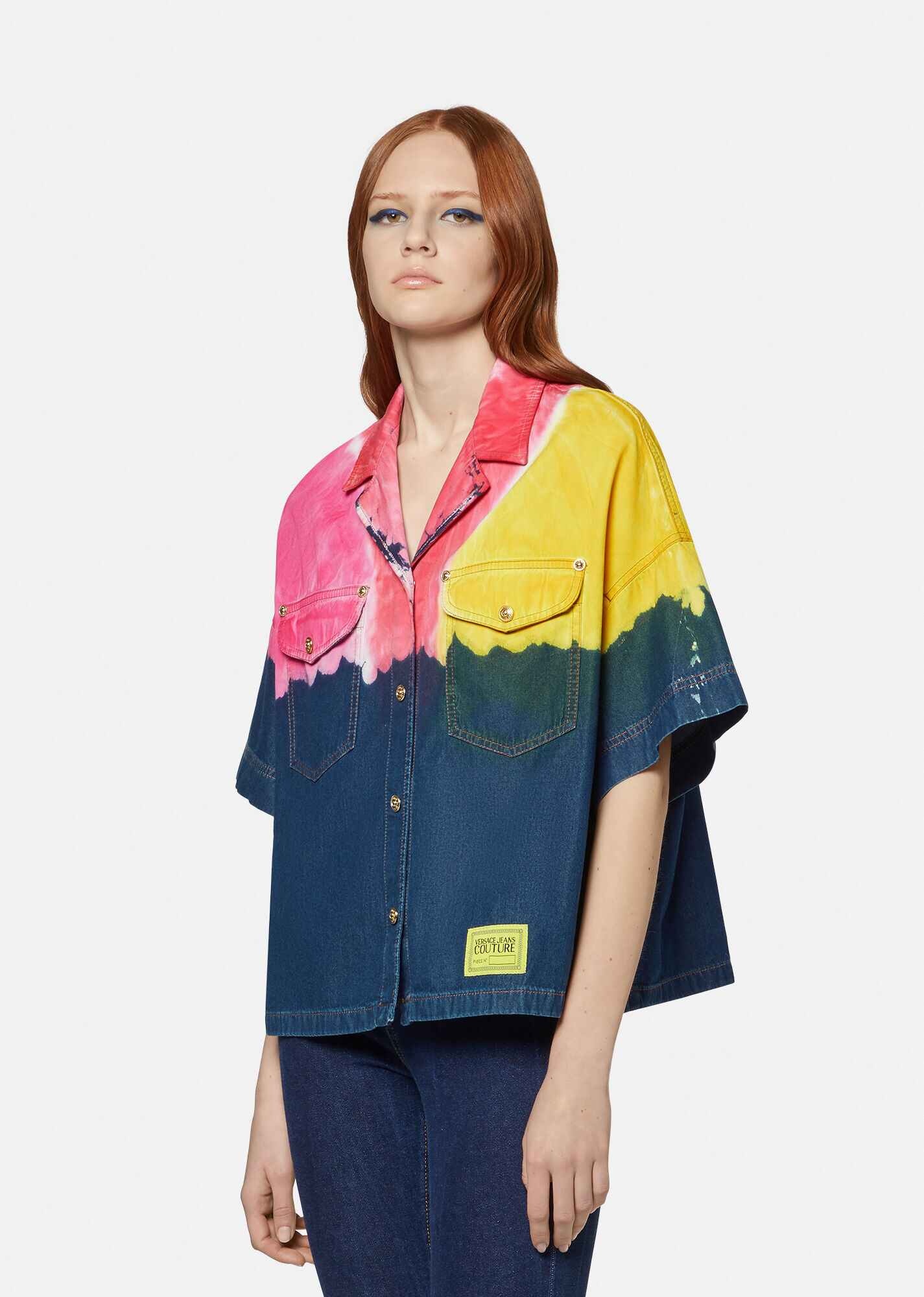 Tie-Dye Print Denim Shirt - 2