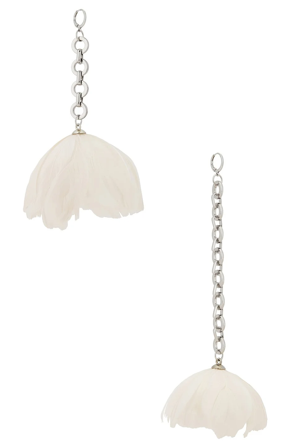 Feather Flower Asymmetric Earrings - 1