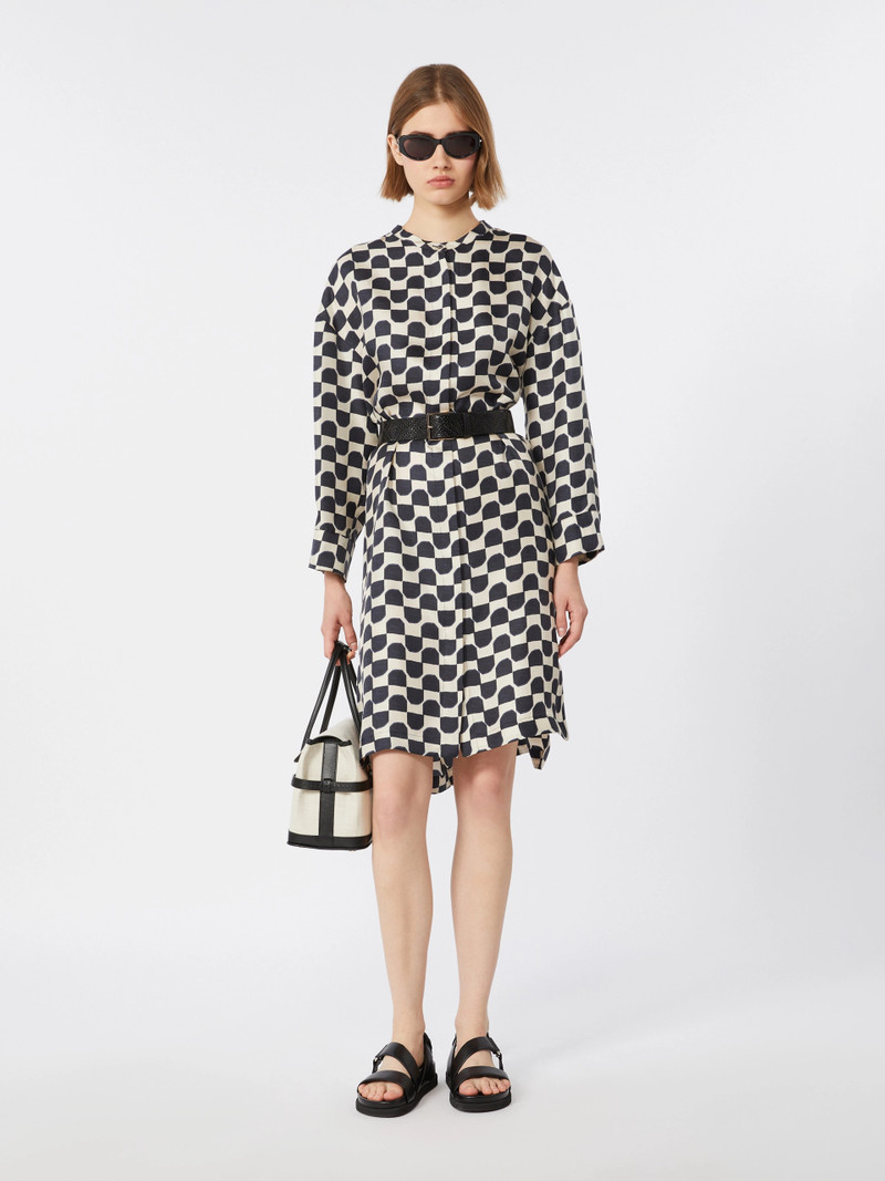 'S Max Mara PINZA Pure silk twill kaftan - BLACK outlook