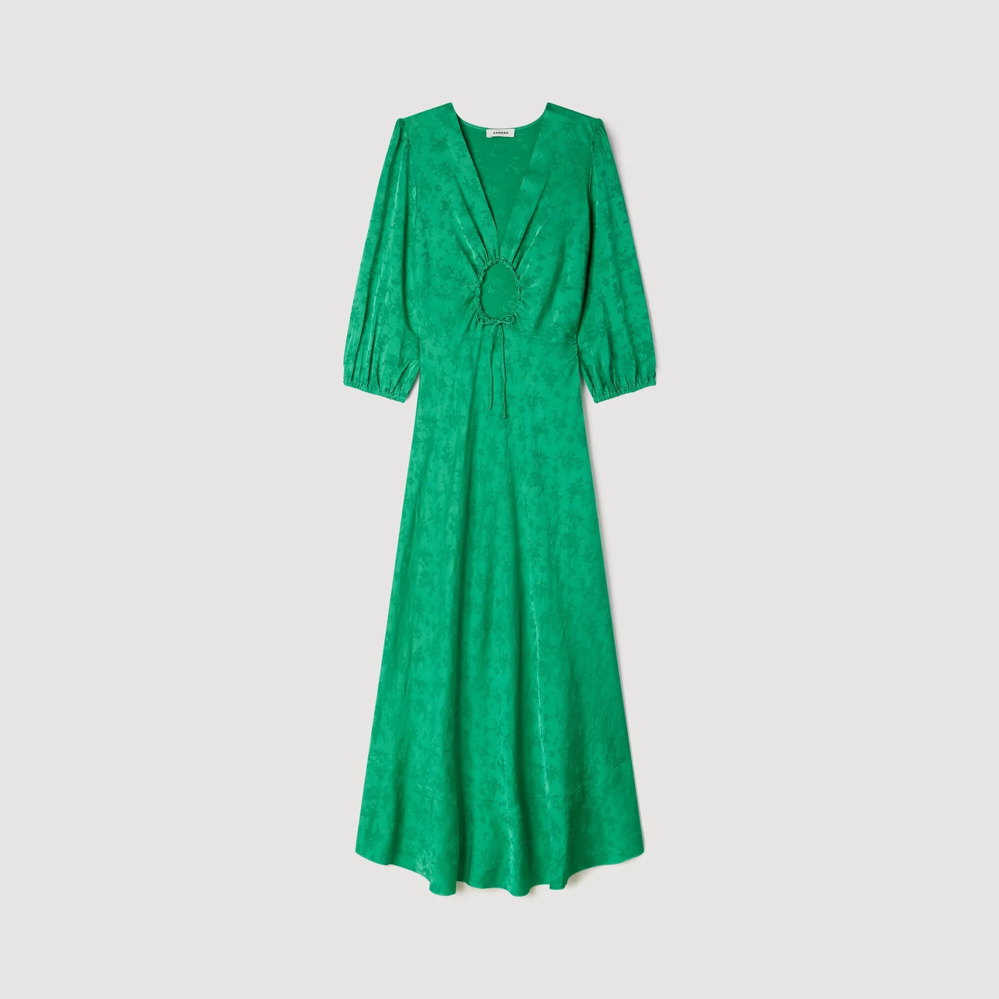 FLORAL JACQUARD MAXI DRESS - 1