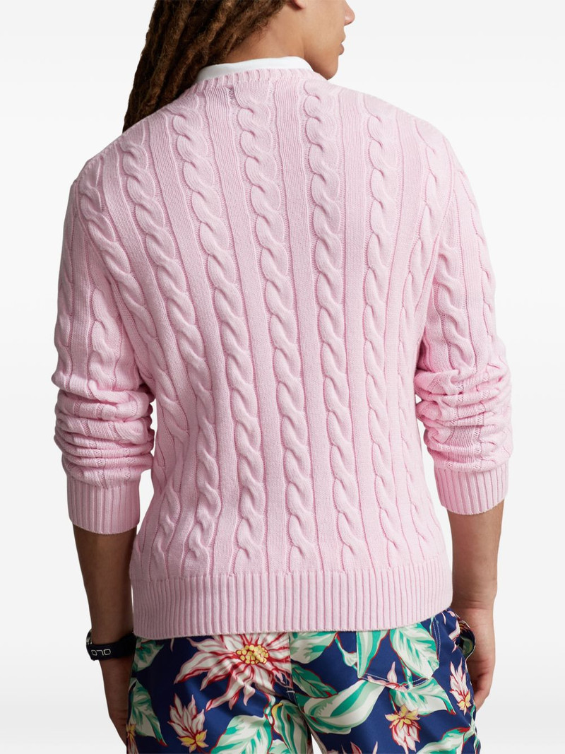 cable-knit crew neck sweater 4