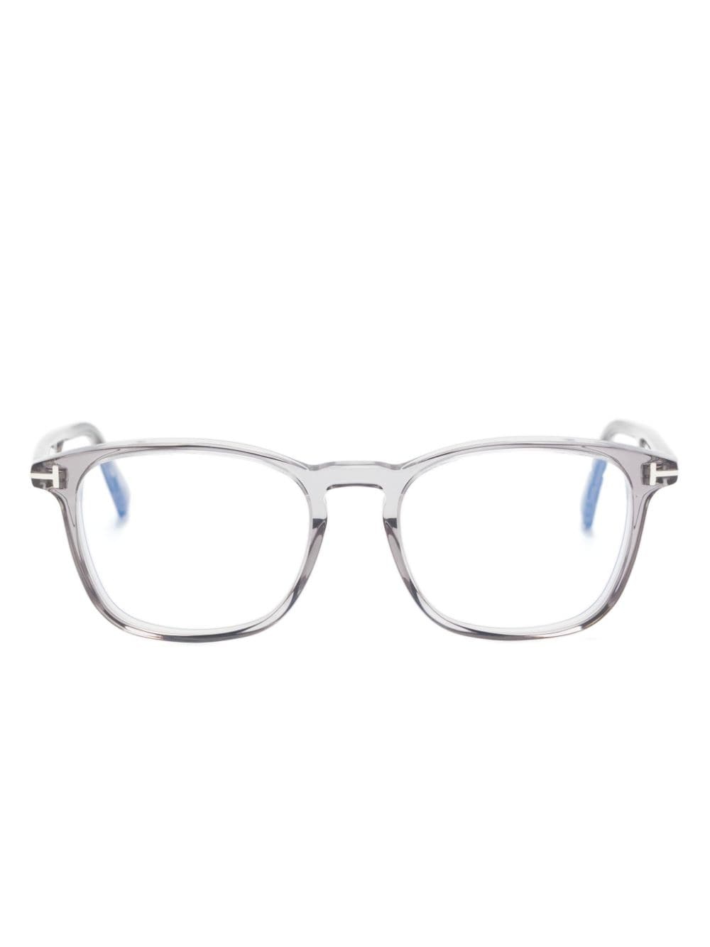 wayfarer-frame transparent glasses - 1