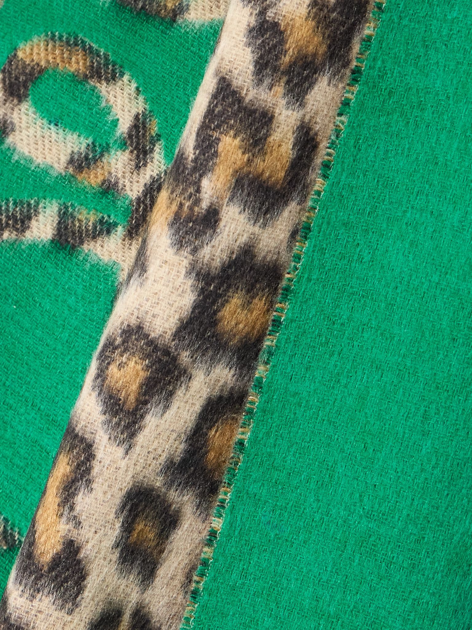 Fringed reversible leopard-print silk and cashmere-blend scarf Multi - 3