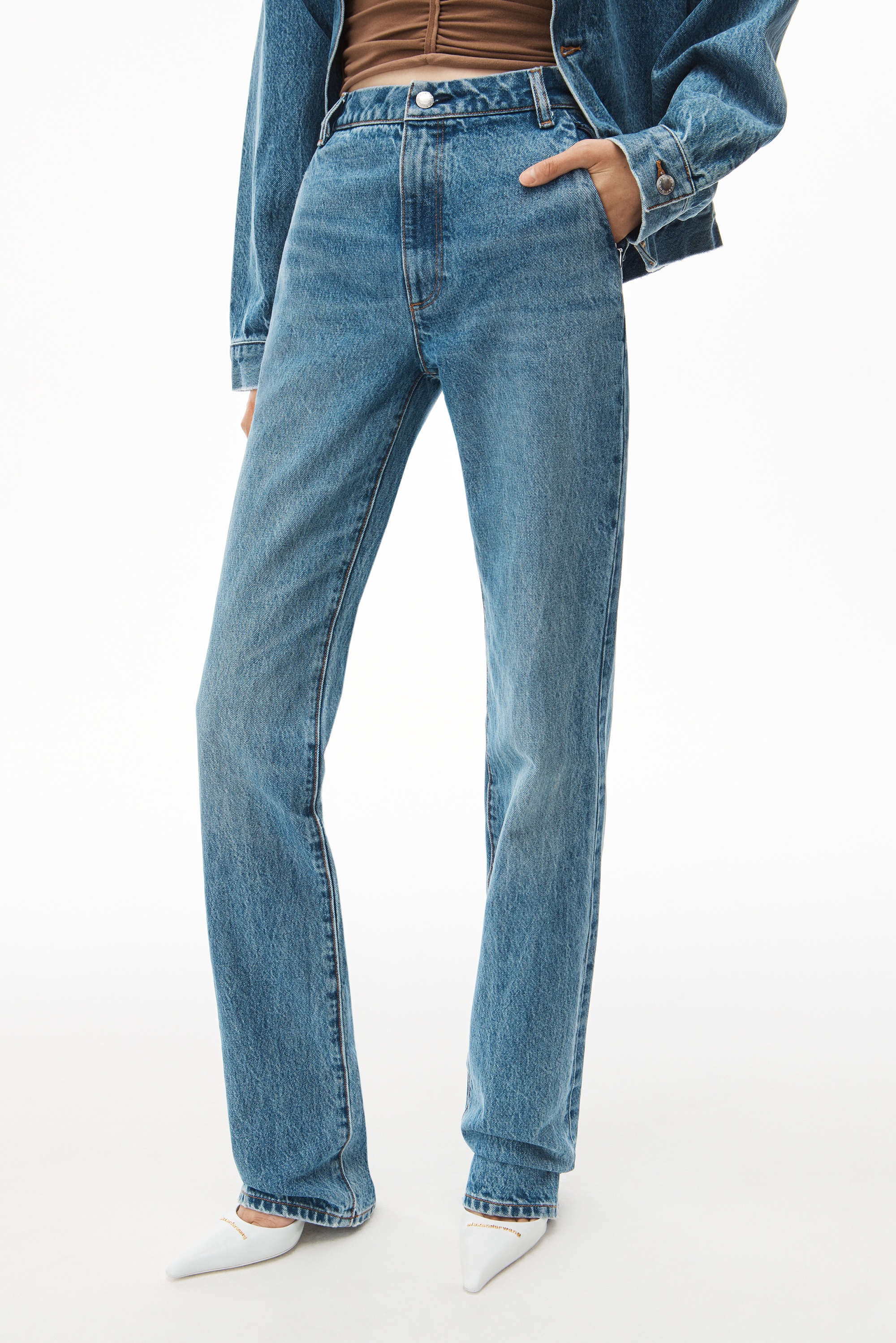 INVISIBLE ZIP TROUSER IN INDIGO DENIM - 3