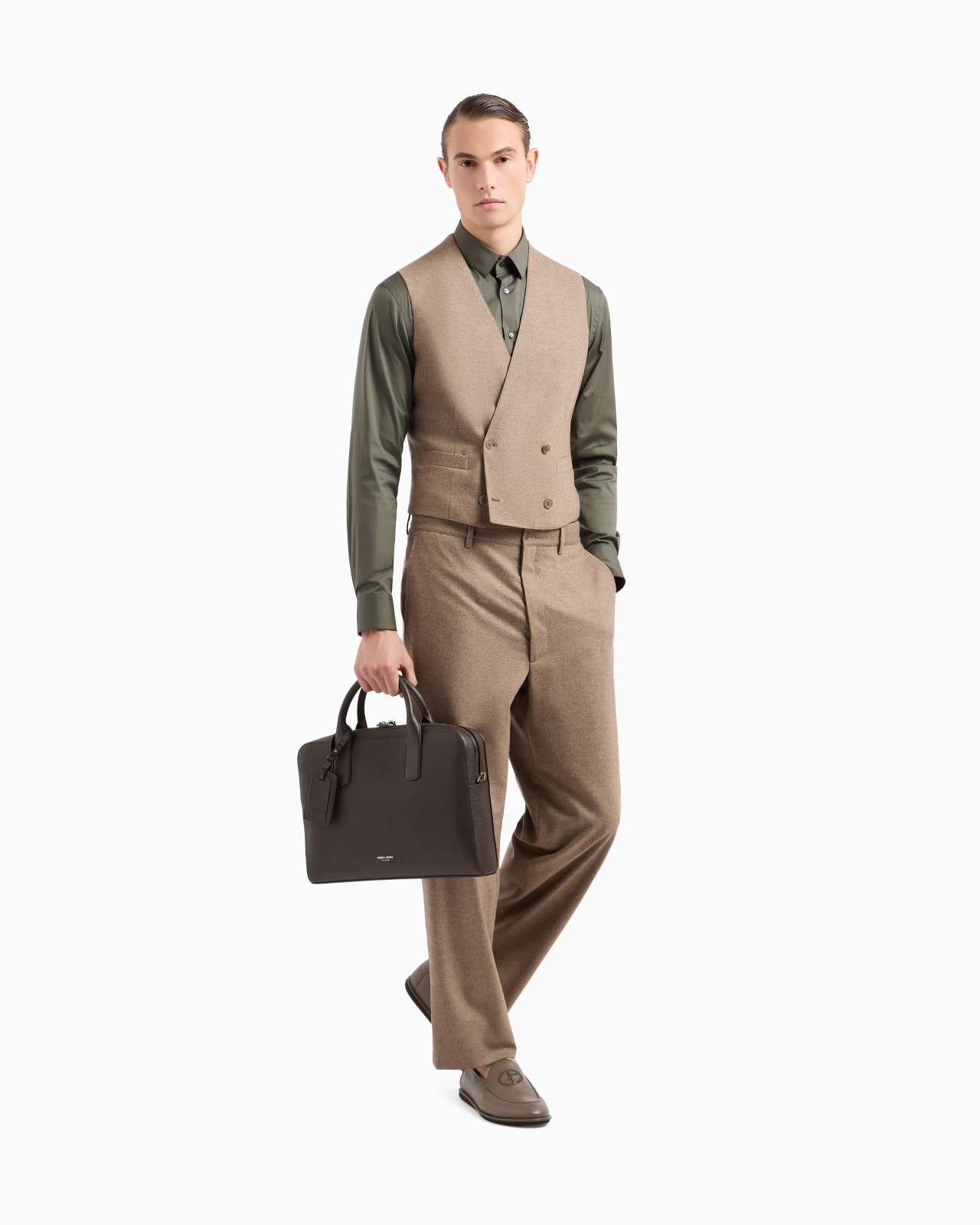 PEBBLED LEATHER BRIEFCASE - 6
