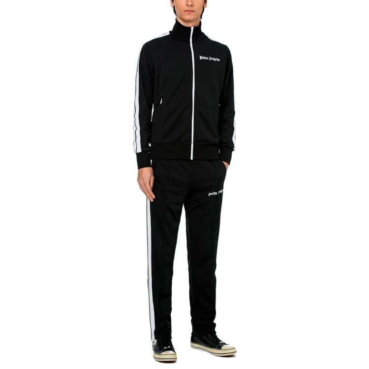 Palm Angels SS21 Classic Track Jacket 'Black White' PMBD001R21FAB0011001 - 3