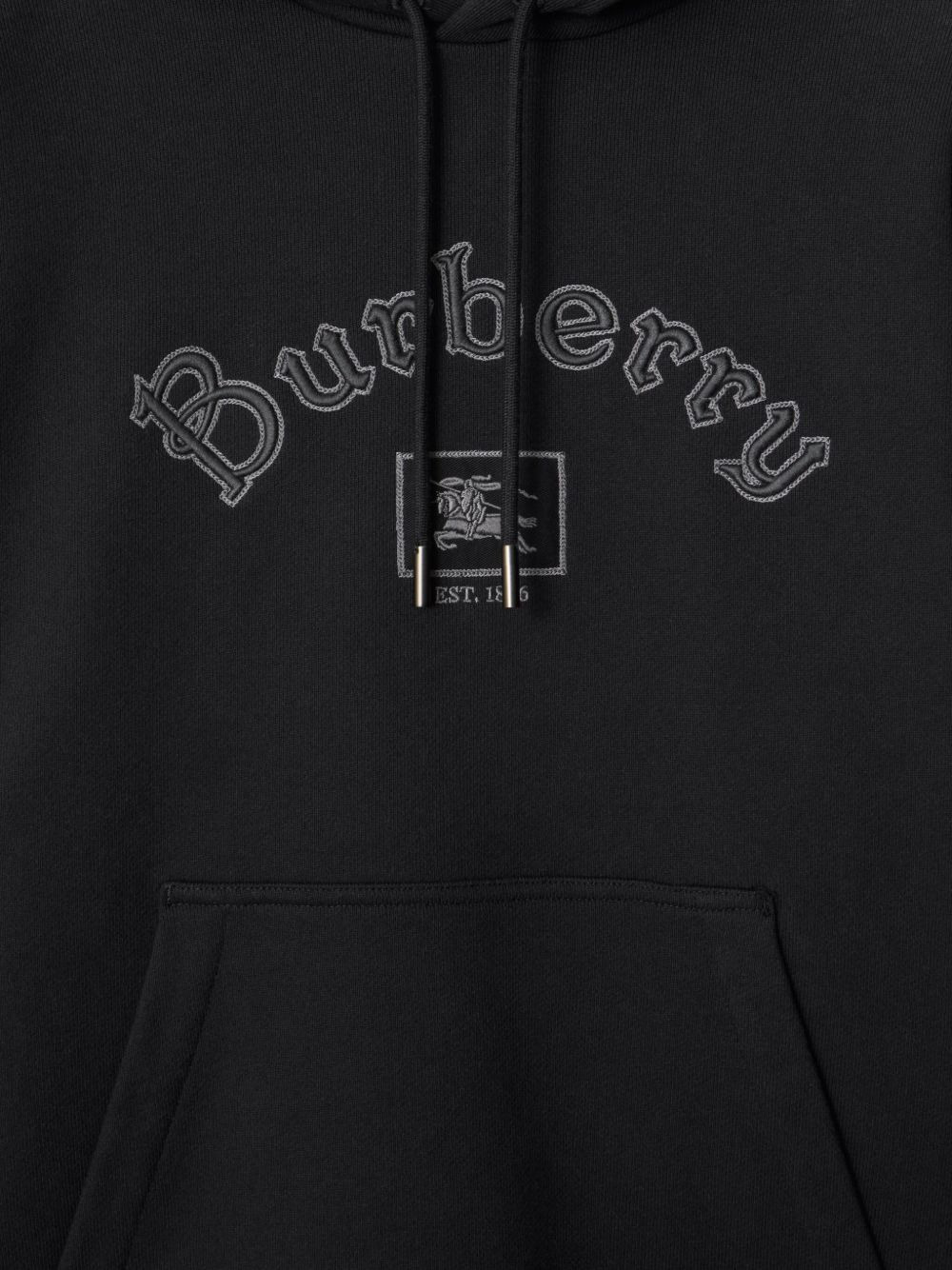 Gothic logo cotton hoodie - 2