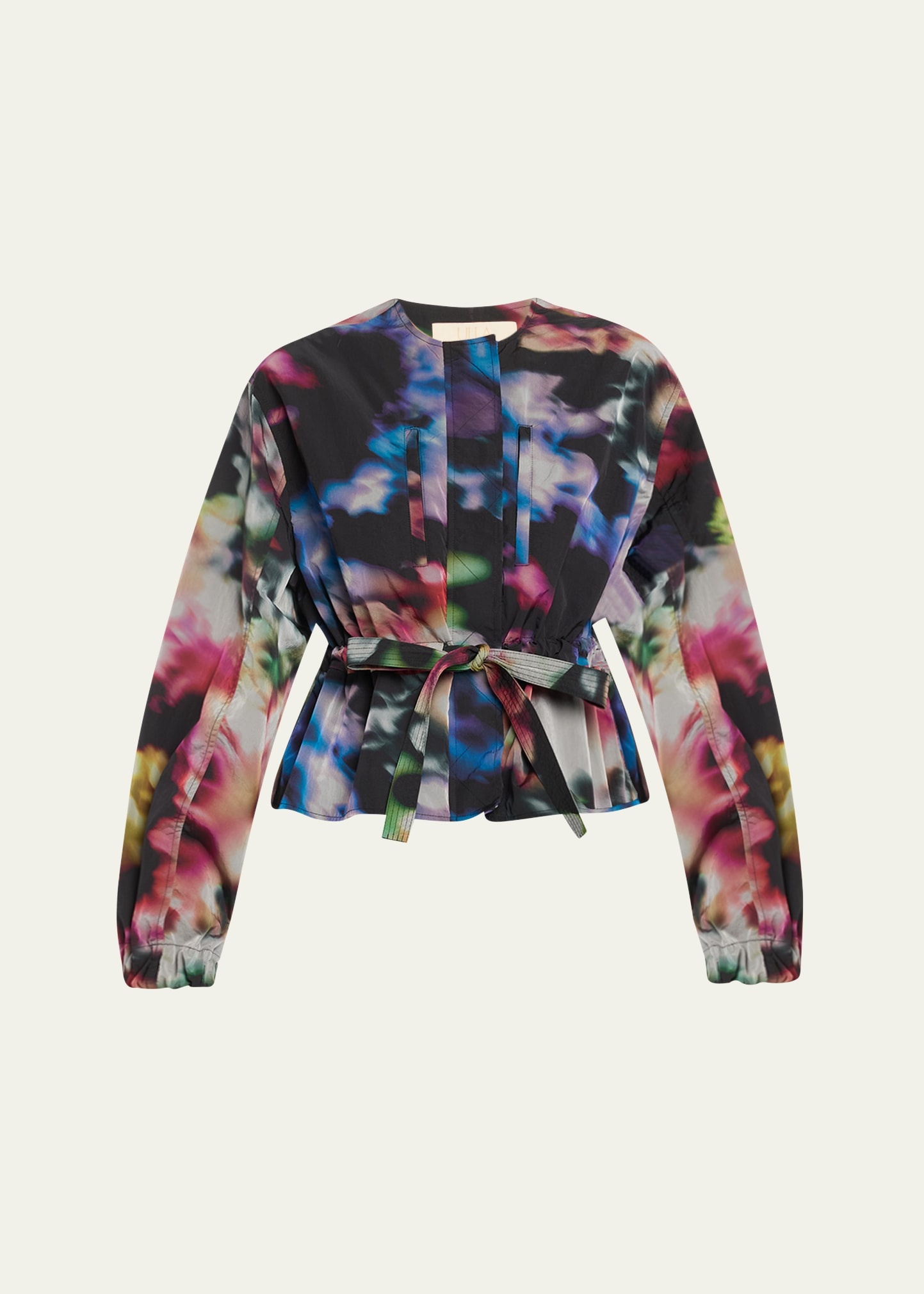 Alair Belted Printed Puff-Sleeve Jacket - 1