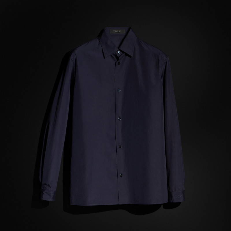 Piece dyed cotton poplin shirt - 1