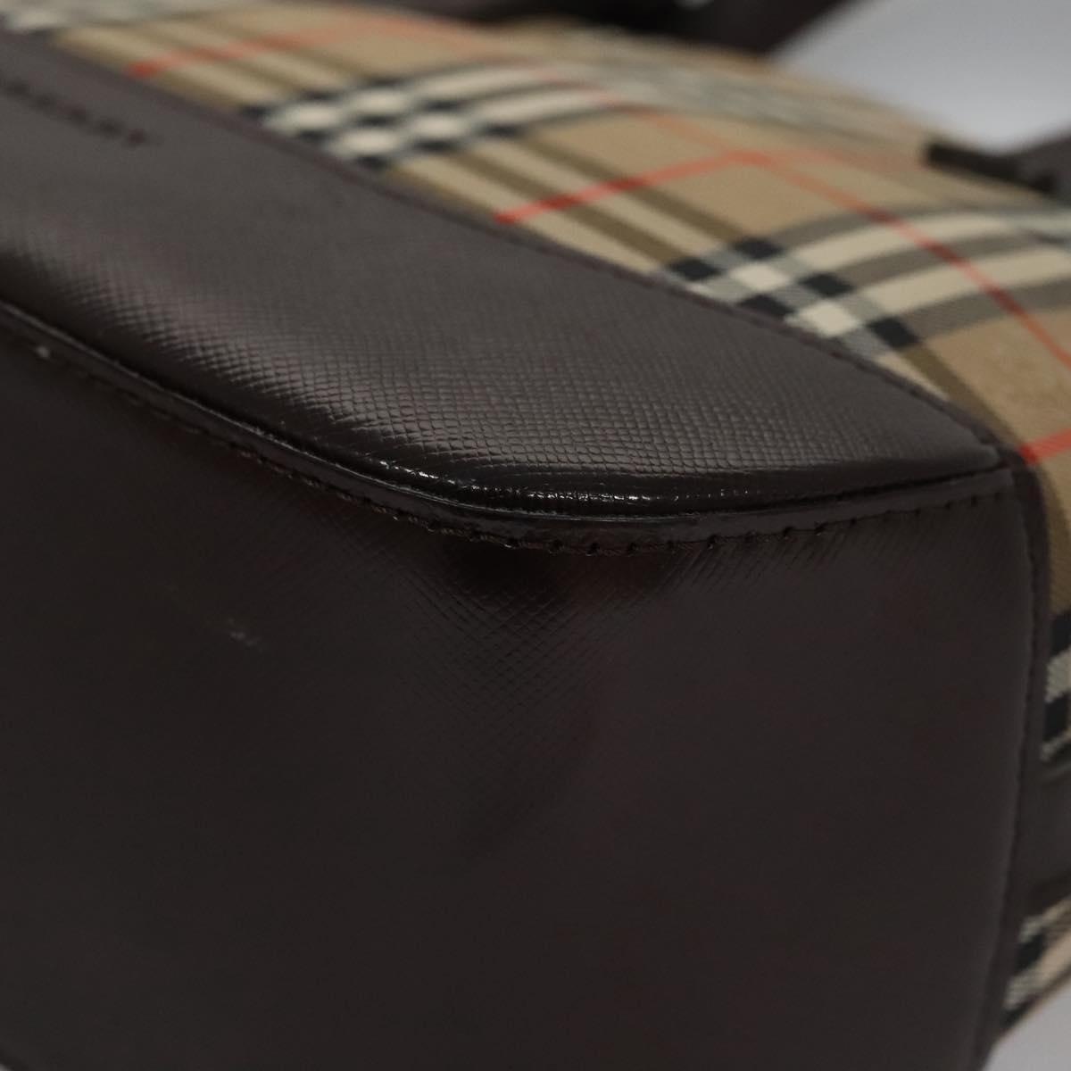 Burberry Nova Check Hand Bag Canvas Beige Brown - 10