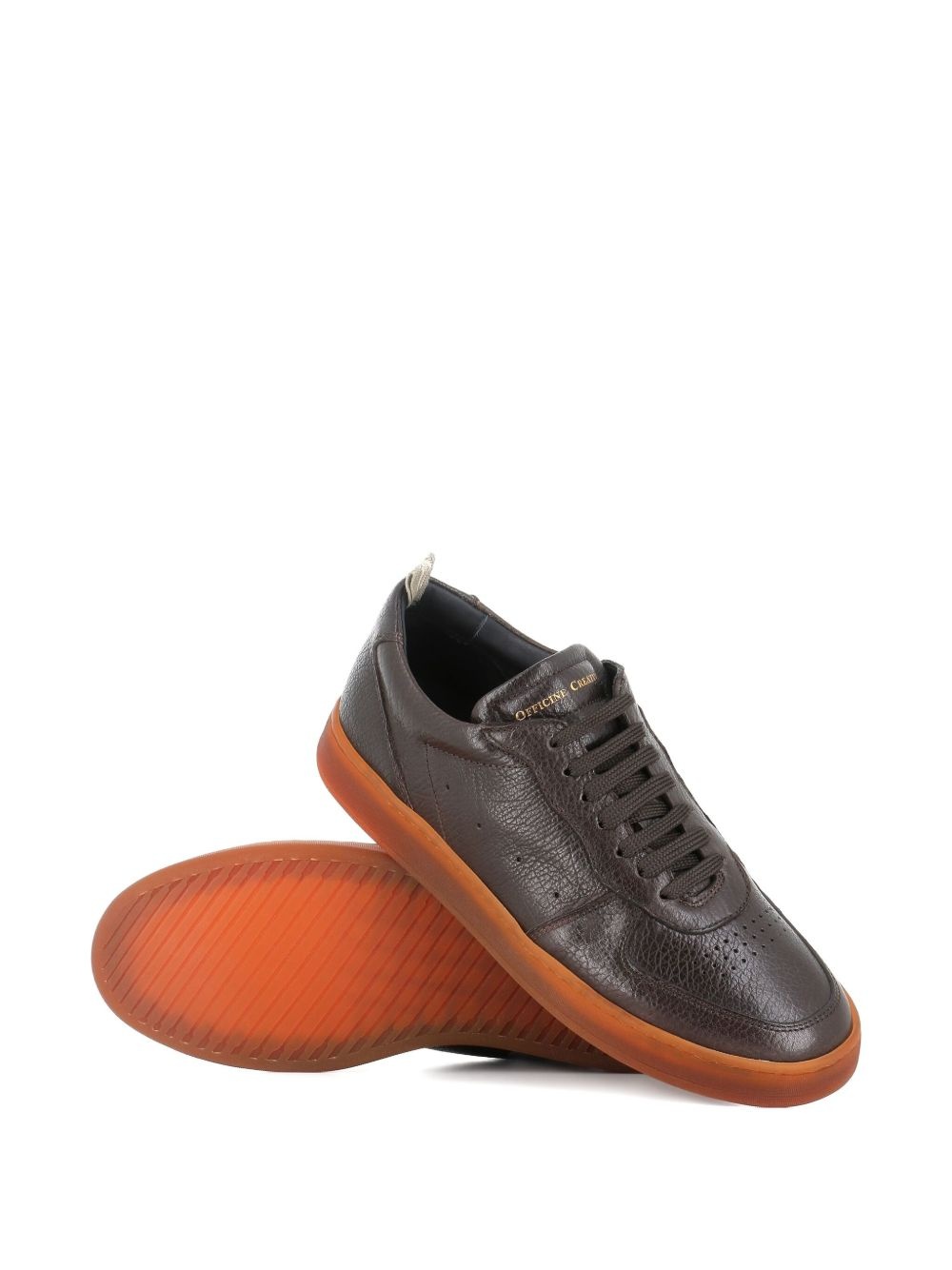leather low-top sneakers - 5