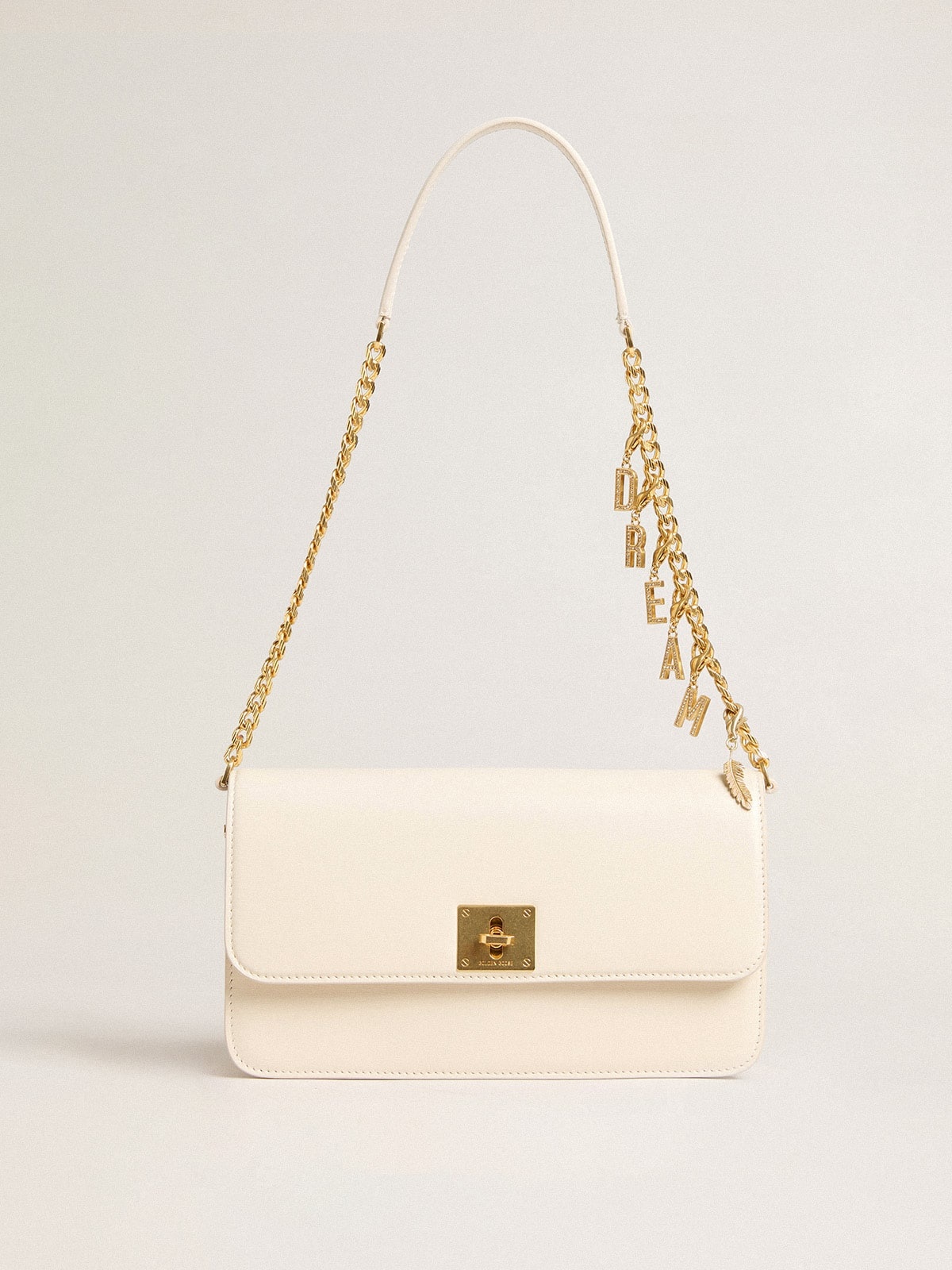 Gioia Bag in butter-colored boarded leather with gold details - 5