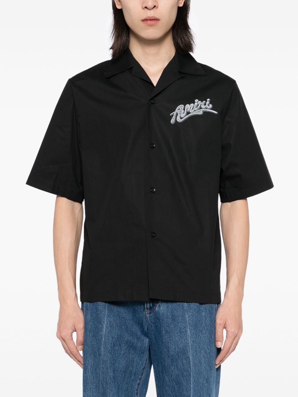 logo print cotton short sleeves shirt - 3