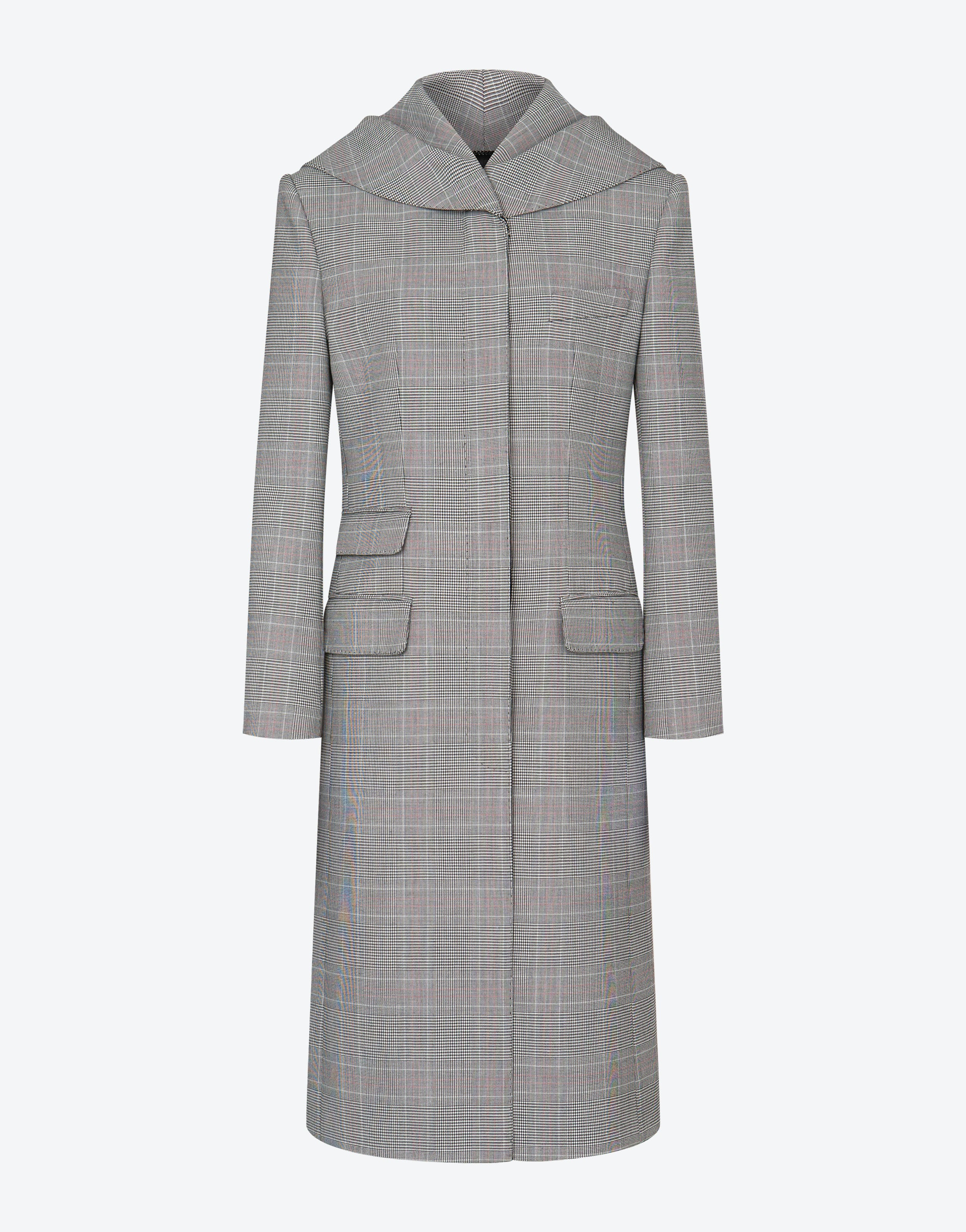 GLEN PLAID WOOL BLEND COAT - 1