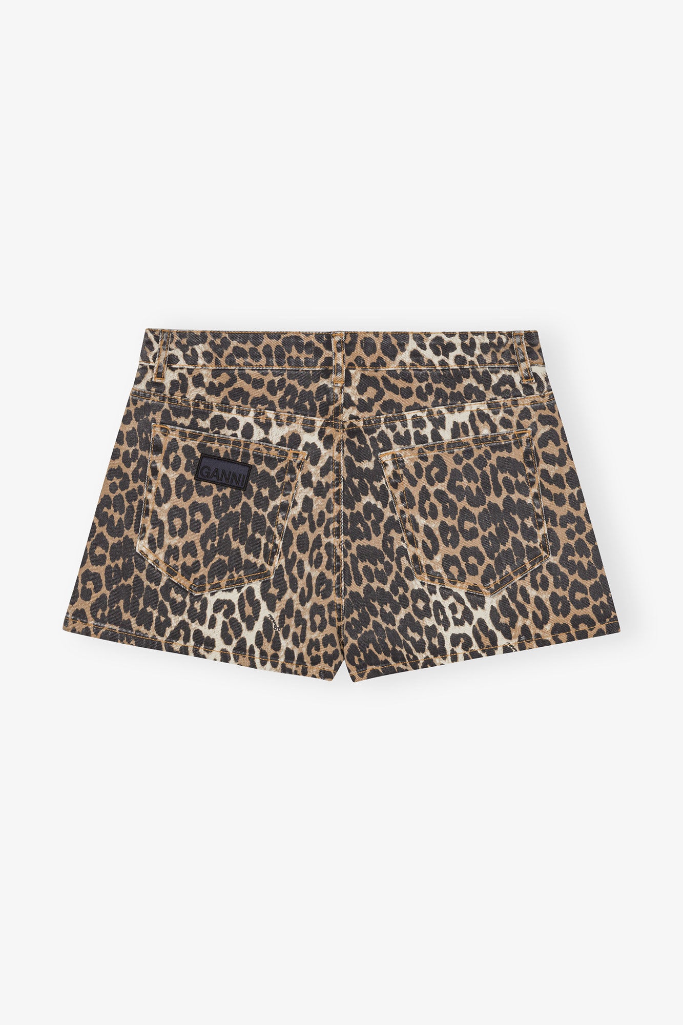 LEOPARD PRINTED DENIM SHORTS - 5