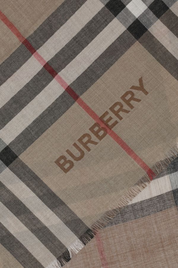 BURBERRY Embroidered Wool Blend Scarf - 2