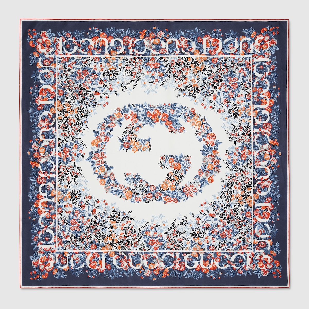 Gucci Interlocking G floral print silk carré - 1
