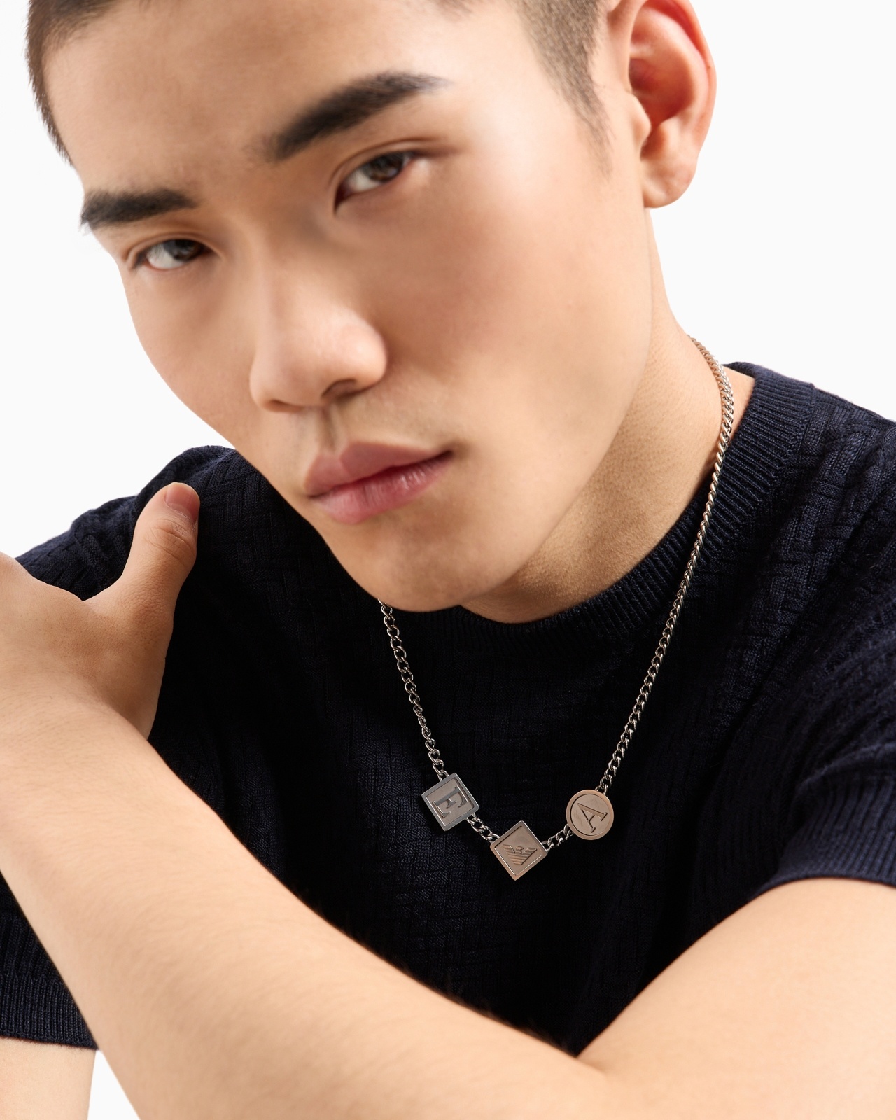 STAINLESS STEEL STATION NECKLACE - 2