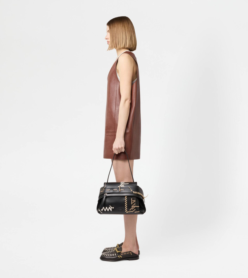 TOD'S WAVE BAG IN LEATHER SMALL - BLACK 8