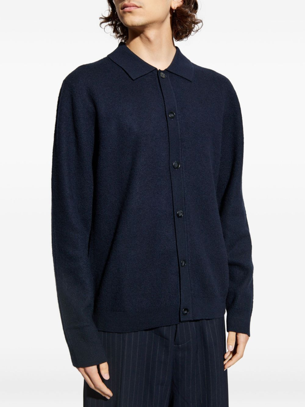 polo-neck button cardigan - 3