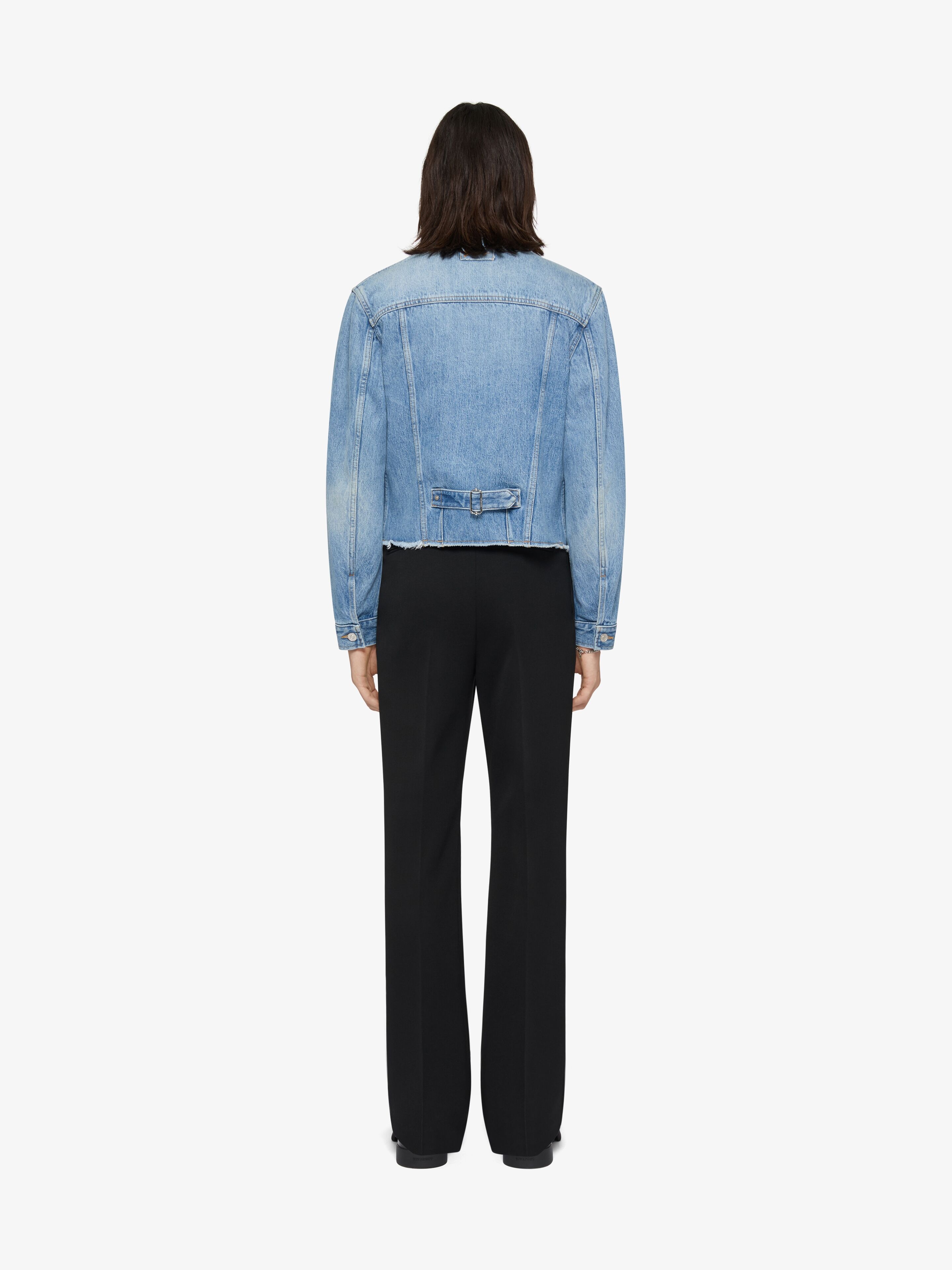 JACKET IN DENIM WITH 4G JEWEL BUTTON - 3