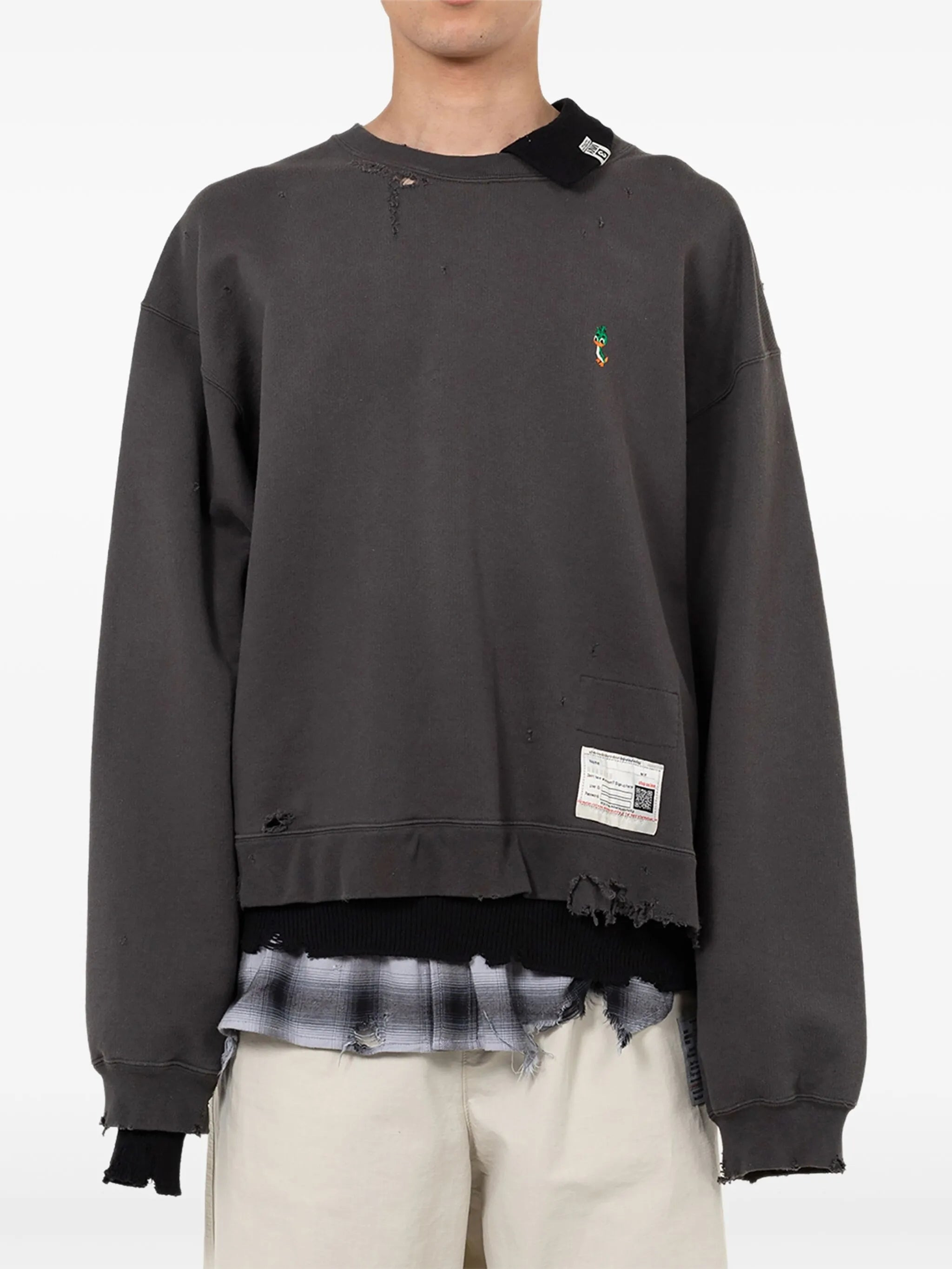 Maison Mihara Yasuhiro Layered Distressed-detail Sweatshirt - 4
