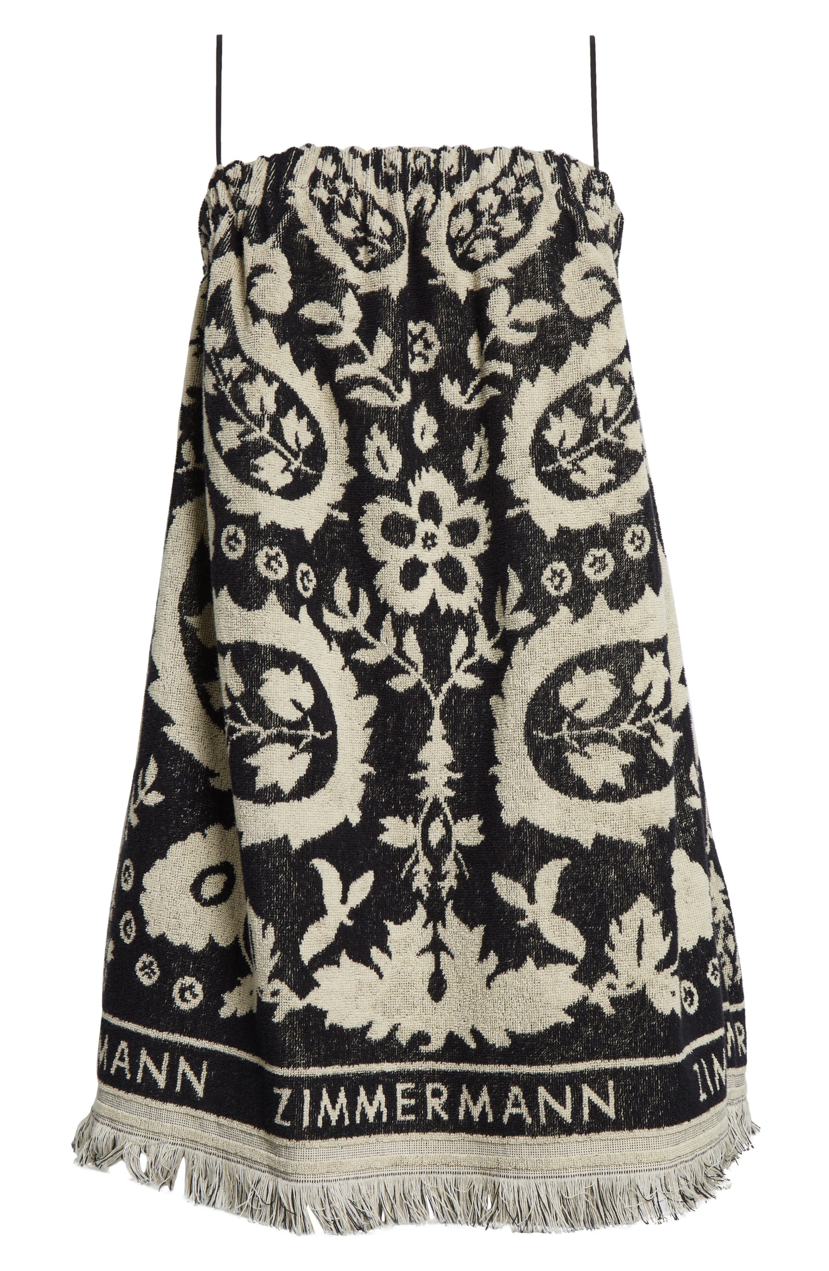 Zimmermann Rhiannon Terry Cloth Minidress in Black/Cream at Nordstrom - 6