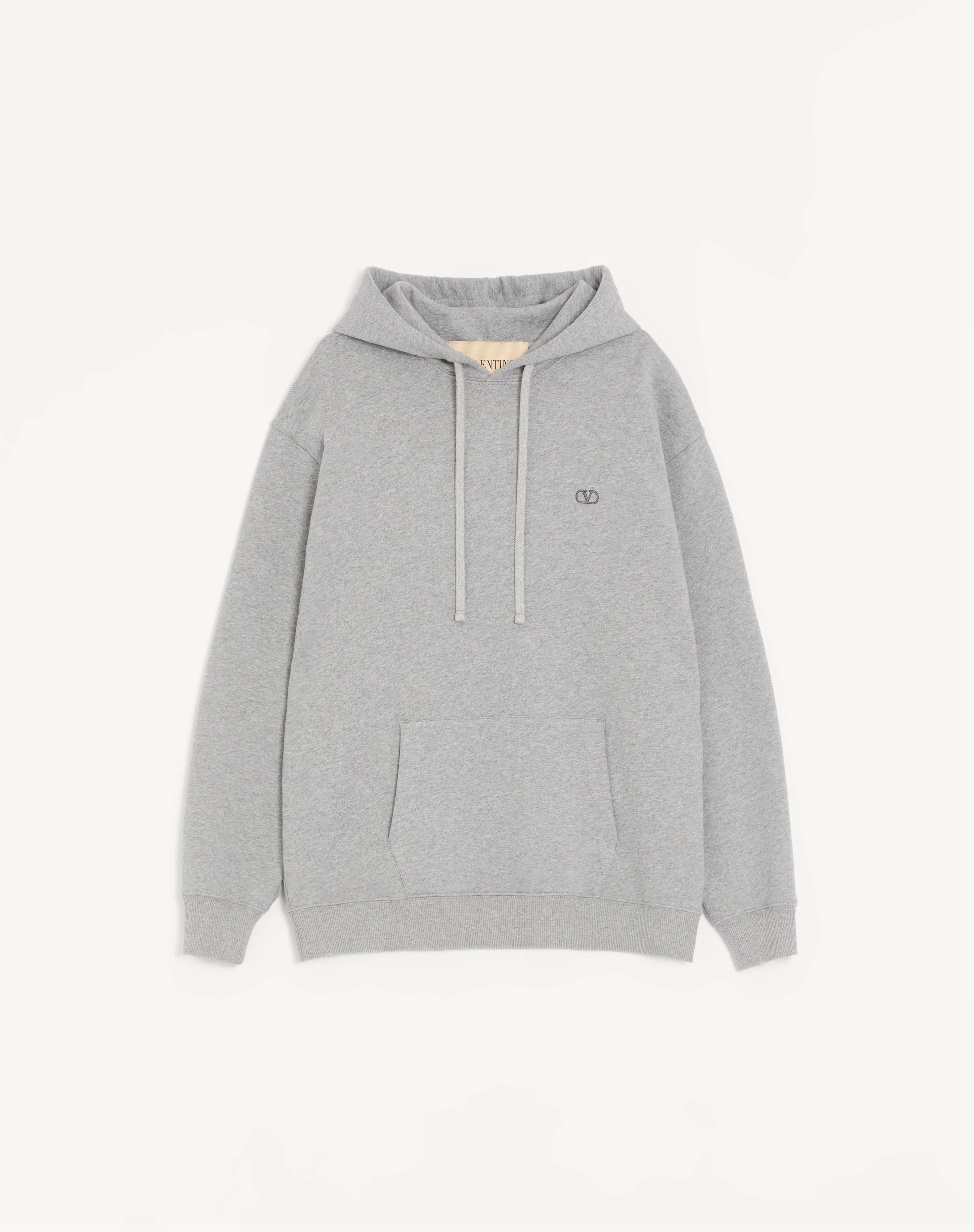 VALENTINO COTTON HOODIE WITH VLOGO EMBROIDERY - 1
