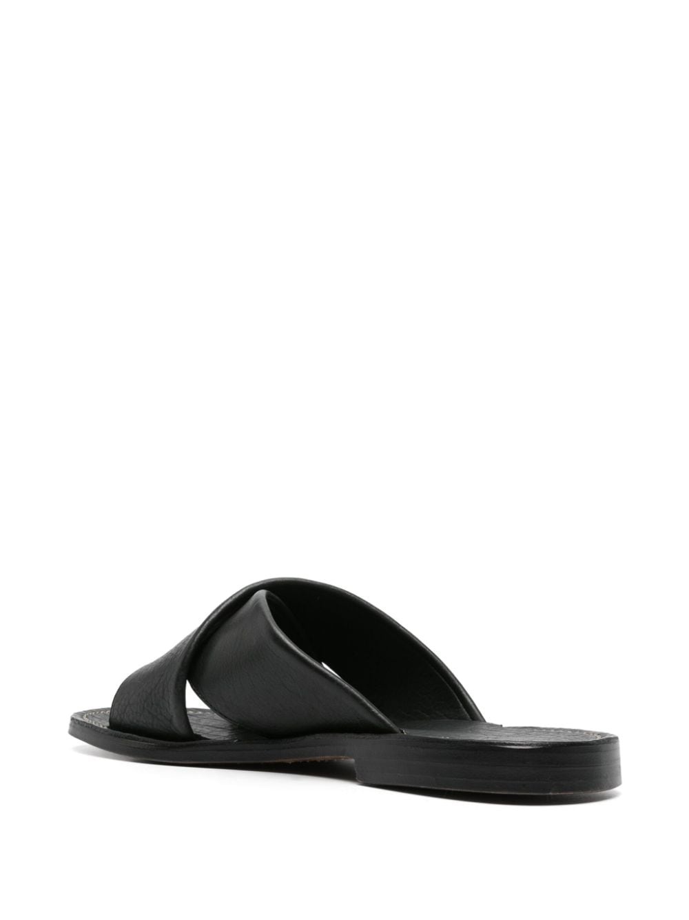 crossover-strap leather slides - 3