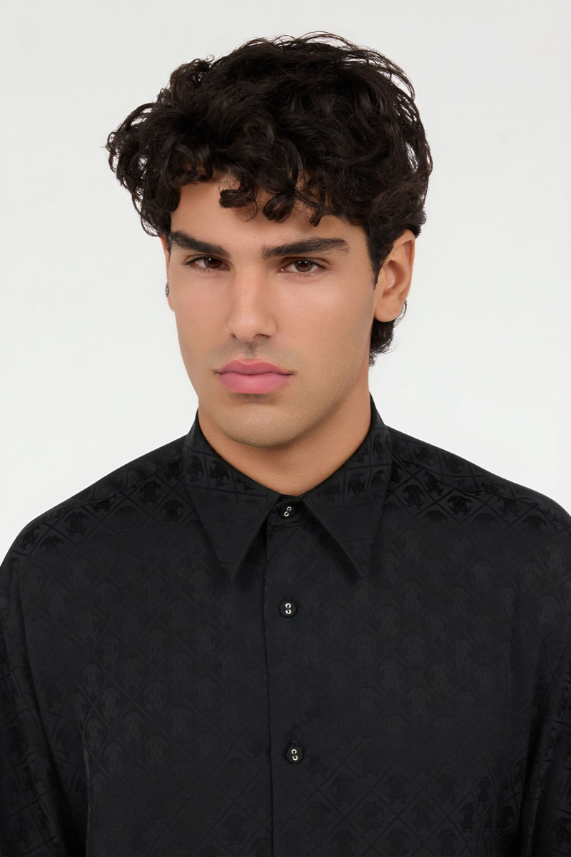 Black shirt with all-over Monogram Mirror Snake 6