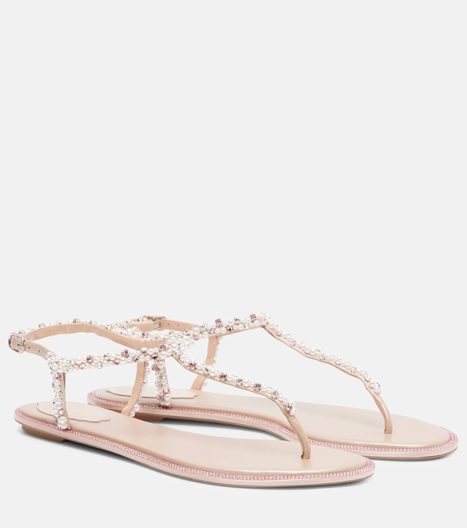 Diana embellished satin thong sandals - 1