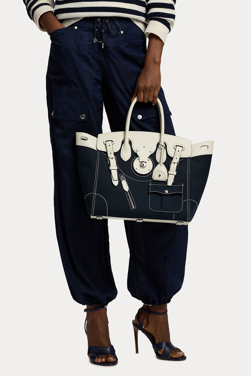 Soft Ricky 33 Calfskin-Trim Canvas Bag 3