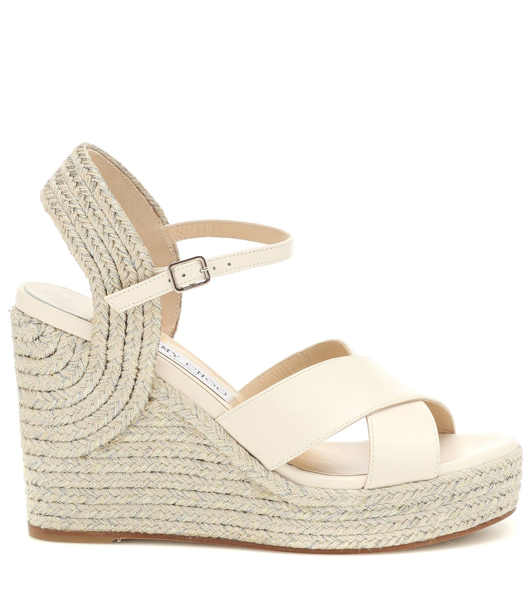 Dellena 100 leather-trimmed espadrilles - 4