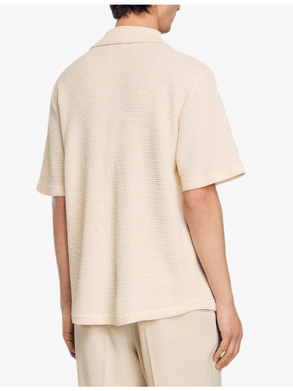 Button-Down Short-Sleeve Waffle Shirt - 4