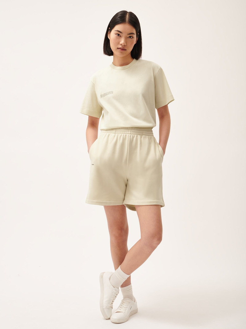 PANGAIA Womens 365 Midweight Mid Length Shorts - Travertine Beige outlook