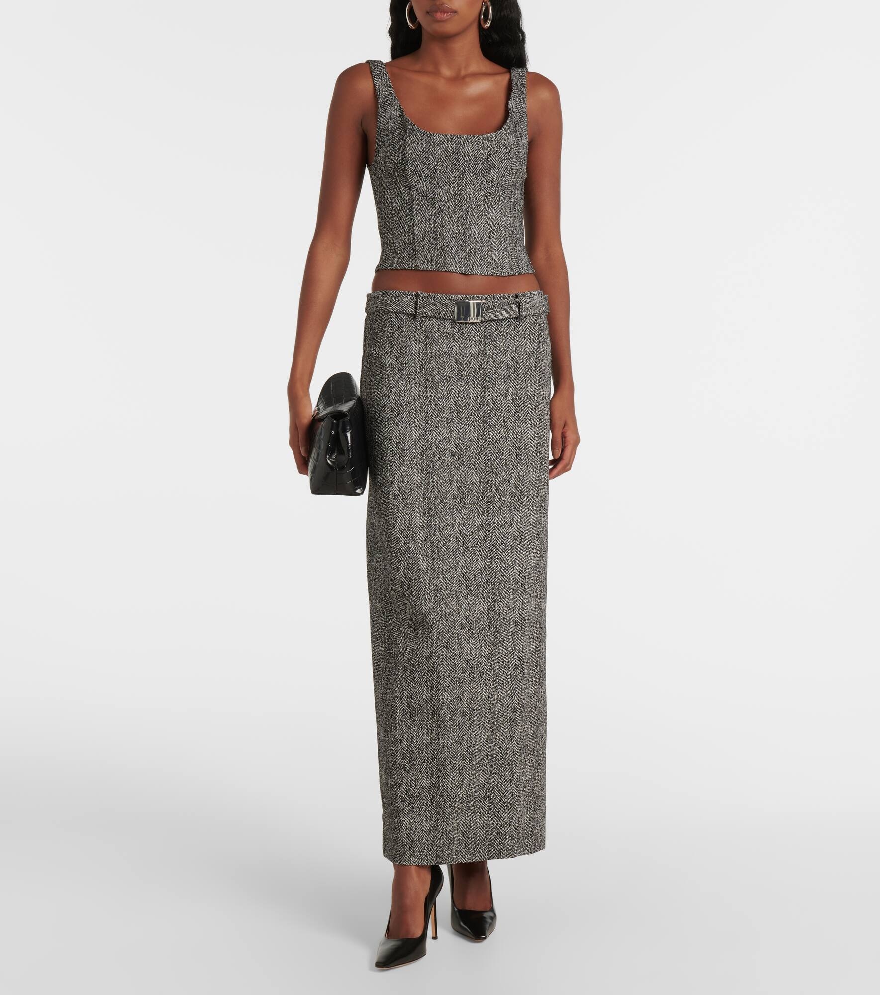 Murray herringbone maxi skirt - 2