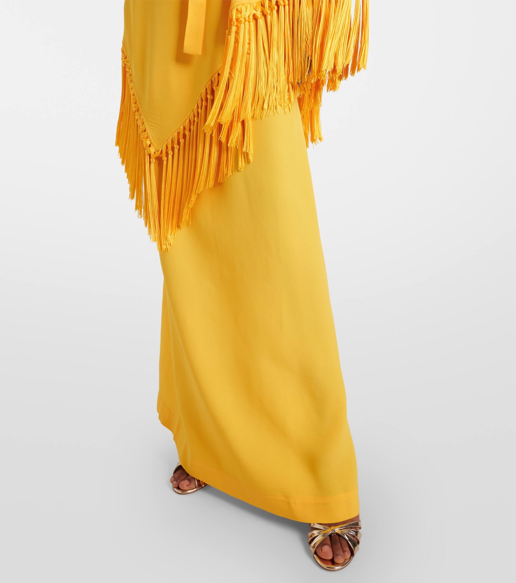 Fringed satin kaftan - 5