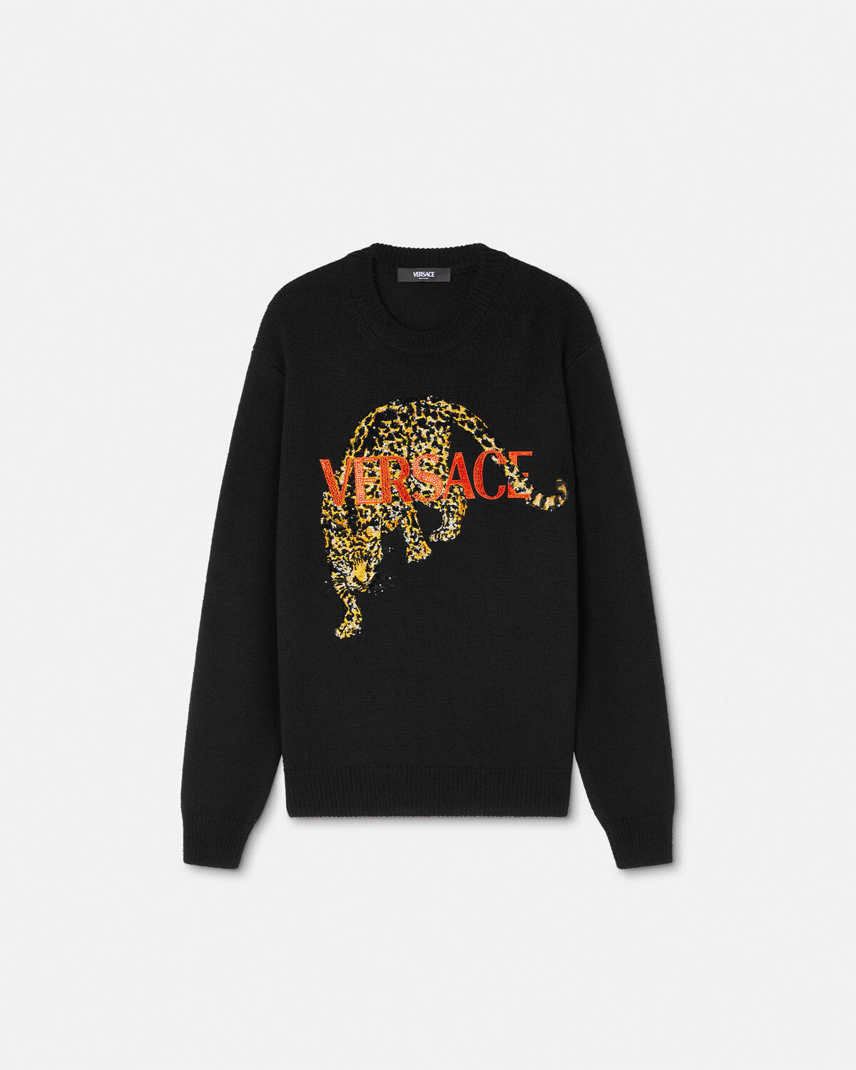 Crystal Versace Leopard Wool Knit Sweater - 1