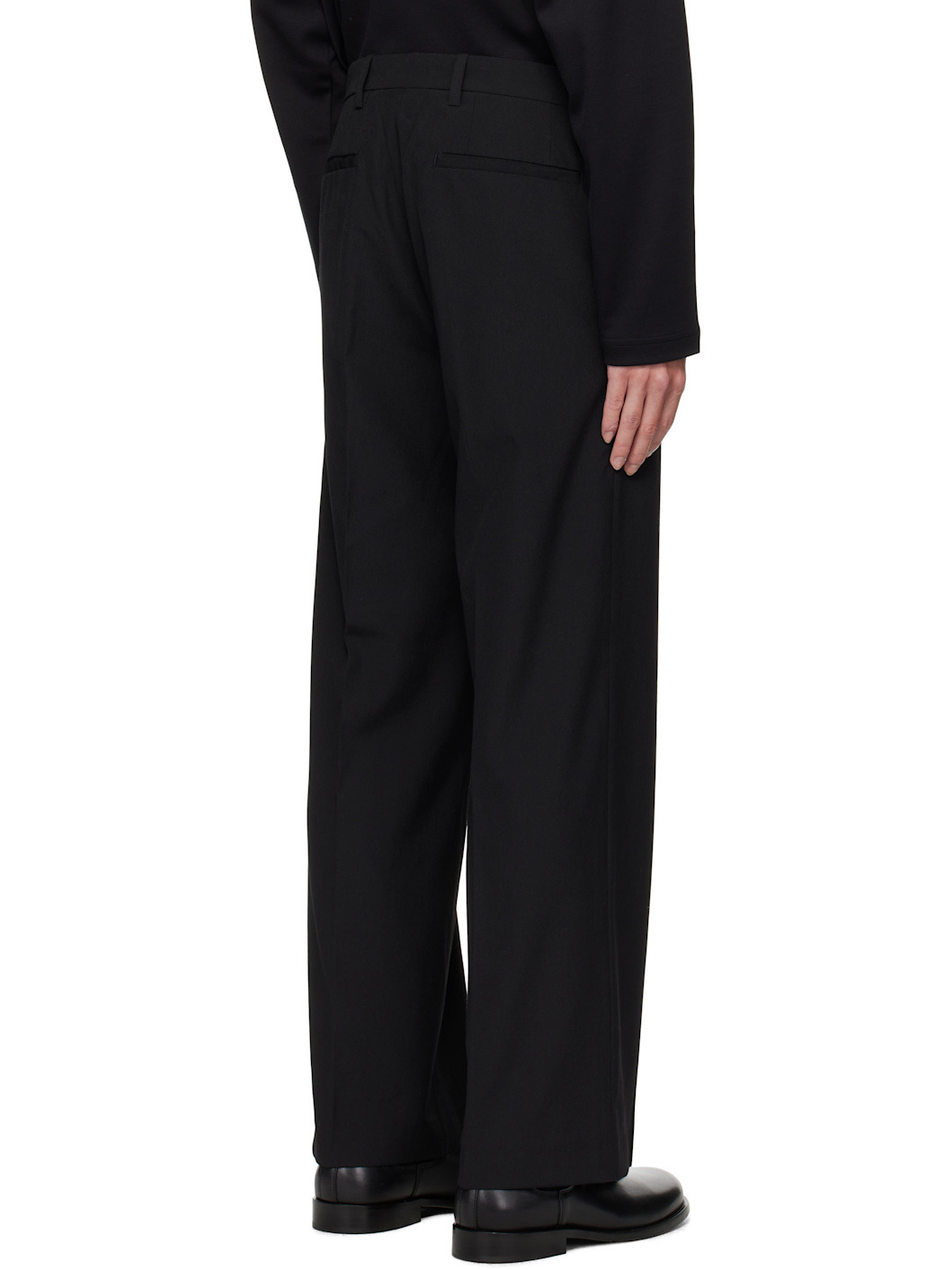 Black Embroidered Patch Trousers - 3