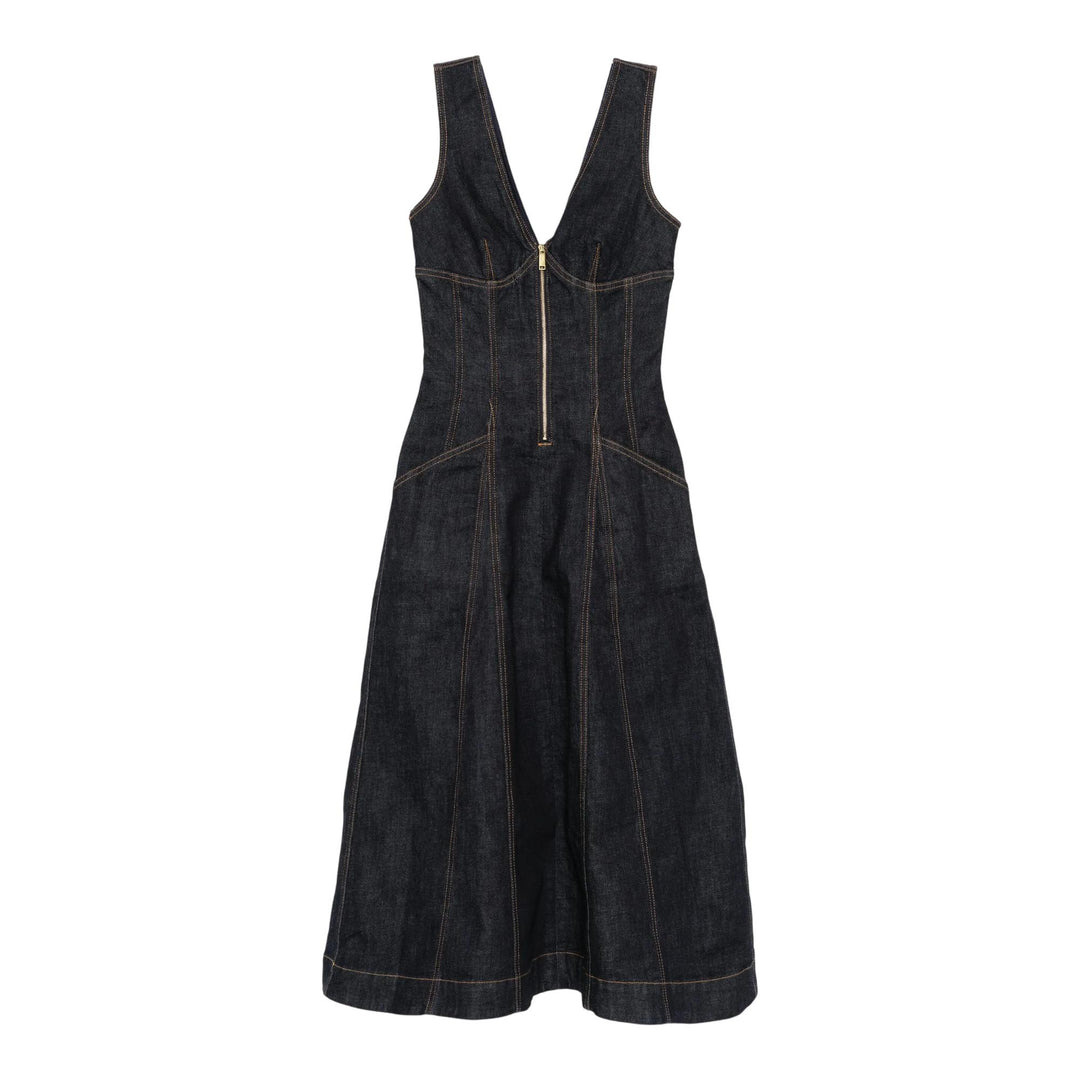 Indigo Denim Midi Dress - 3