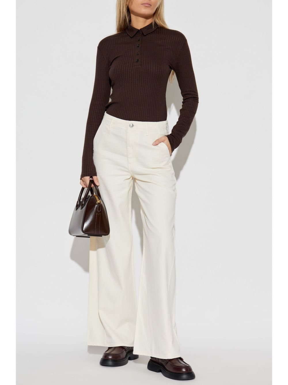 front button flared trousers - 2