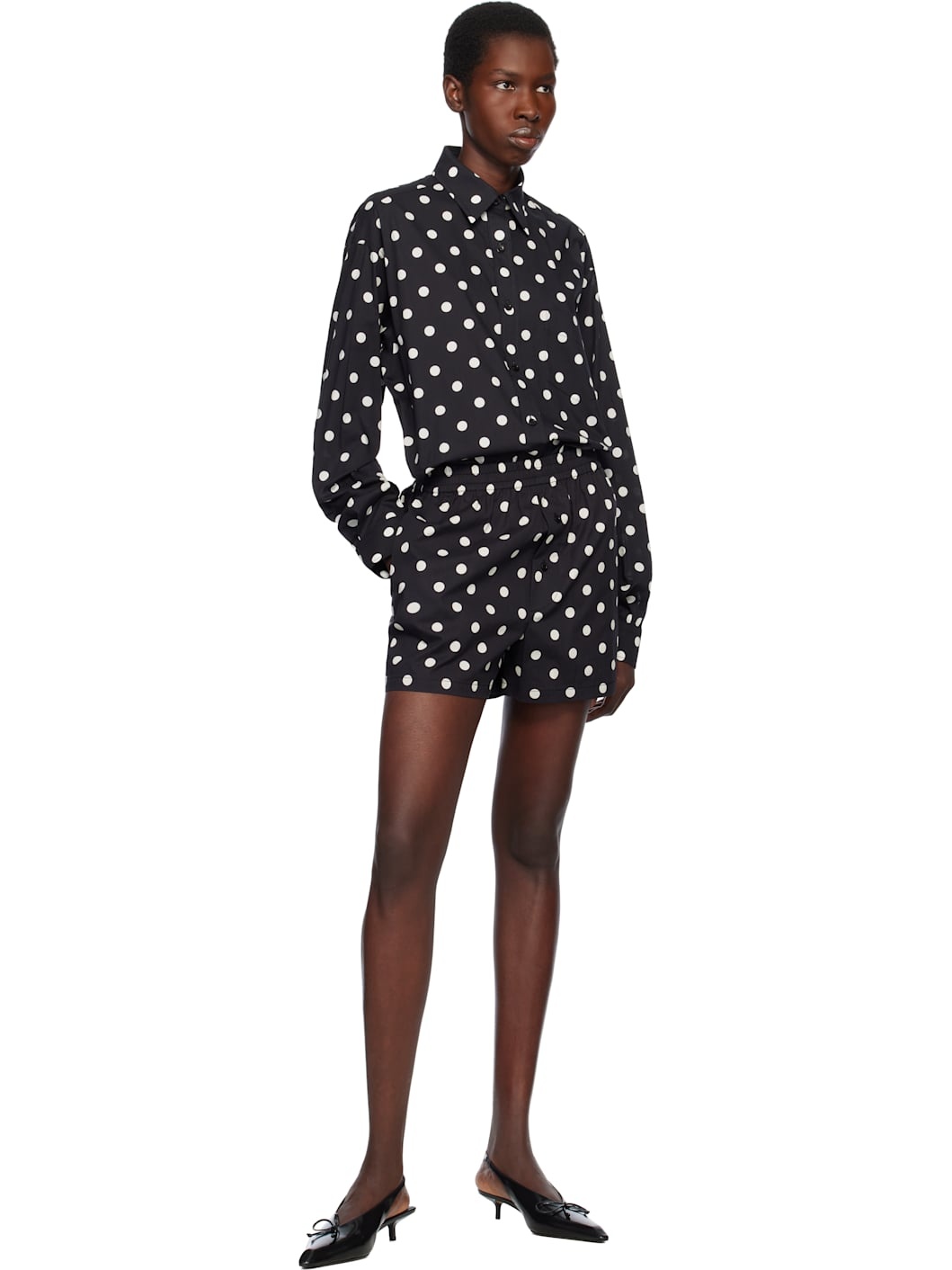Black Allover Polka Dots Shirt - 4