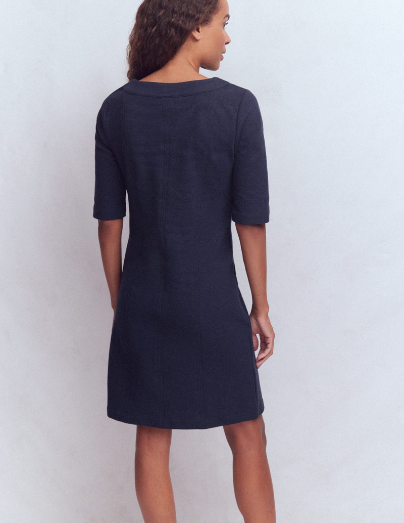 Nessa Ottoman Shift Dress-Navy 4