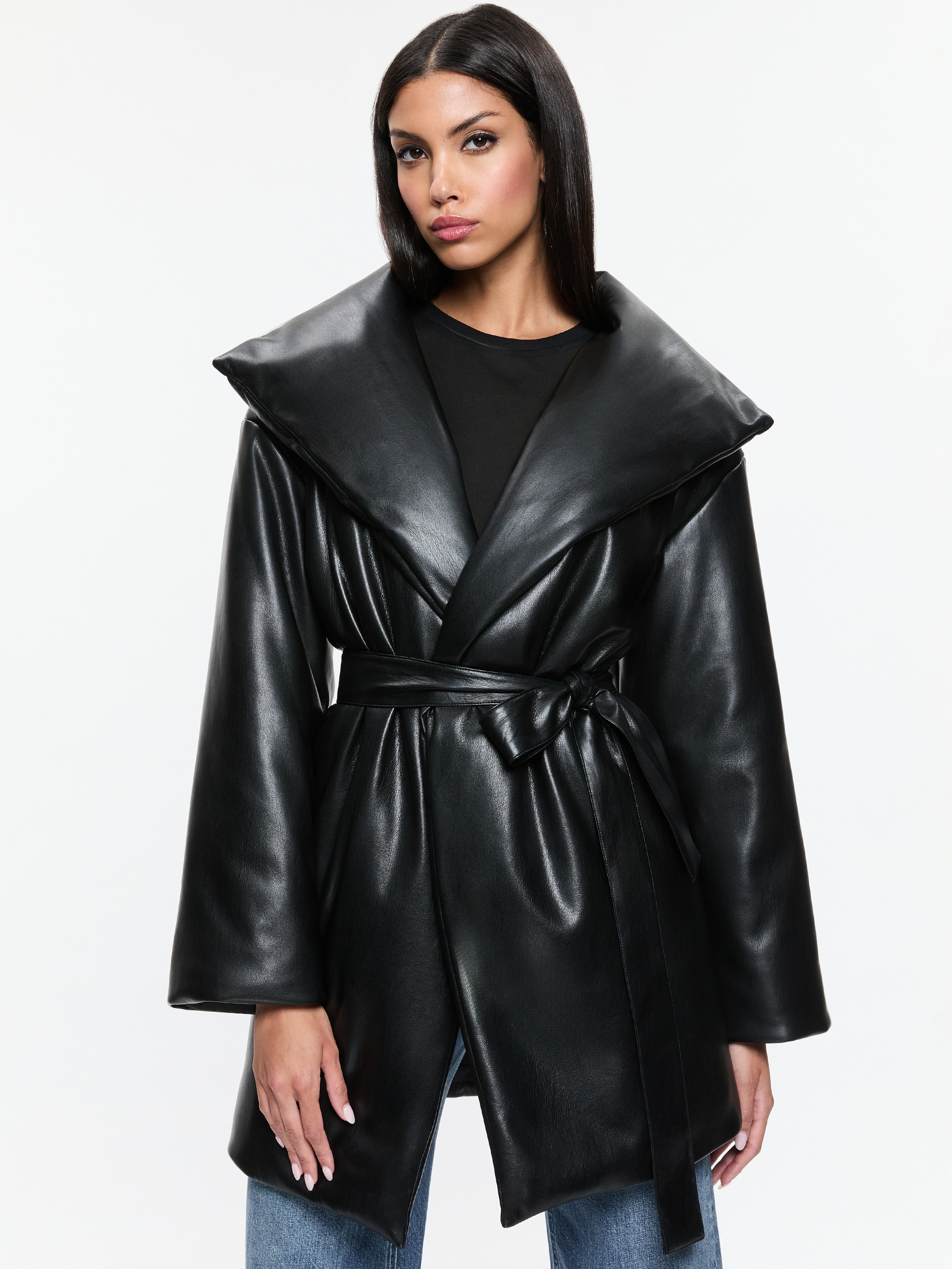 IMA VEGAN LEATHER PUFFER COAT - 2