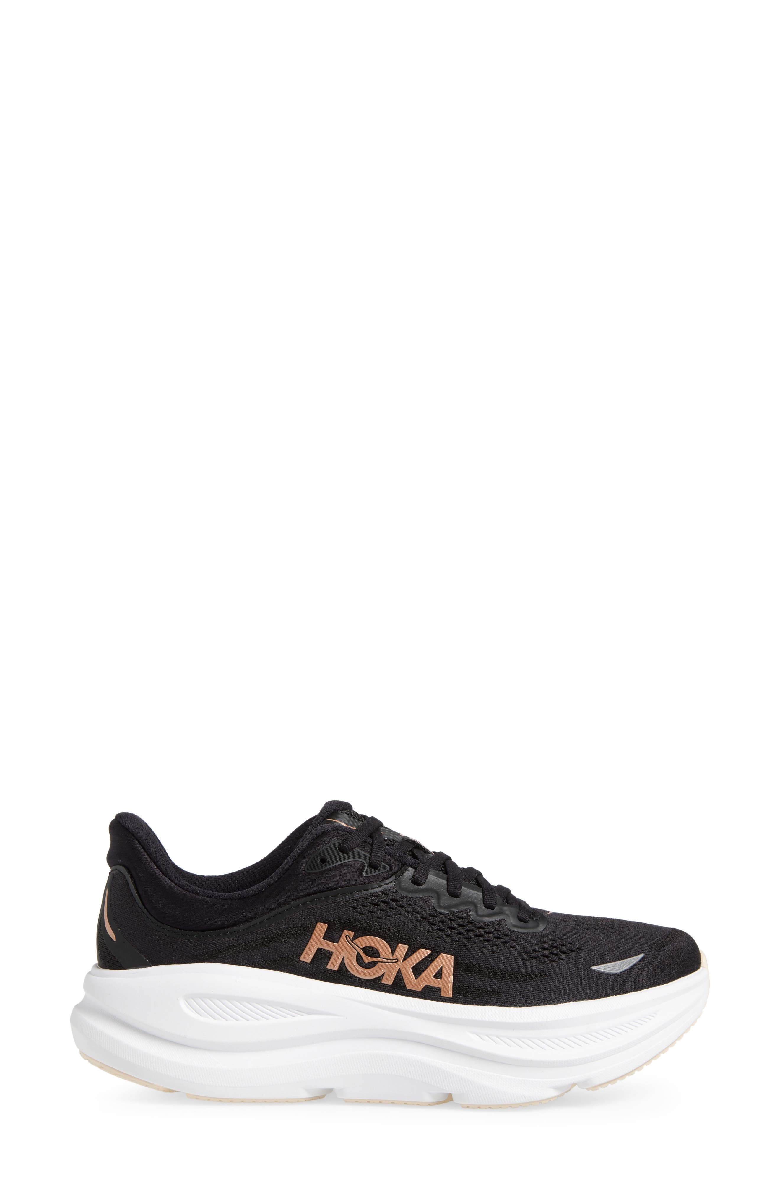 HOKA Bondi 9 Running Shoe in Black /Rose Gold at Nordstrom - 3