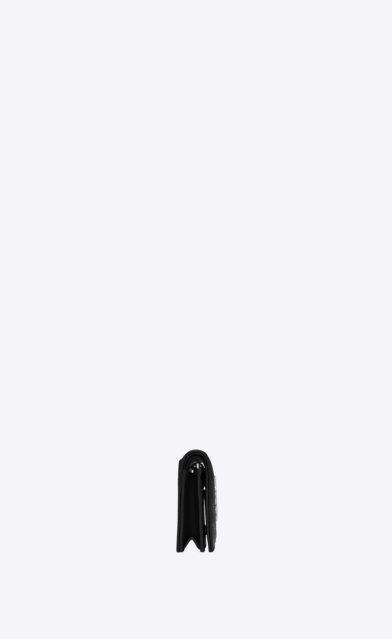 cassandre saint laurent matelassé flap card case in grain de poudre embossed leather 3