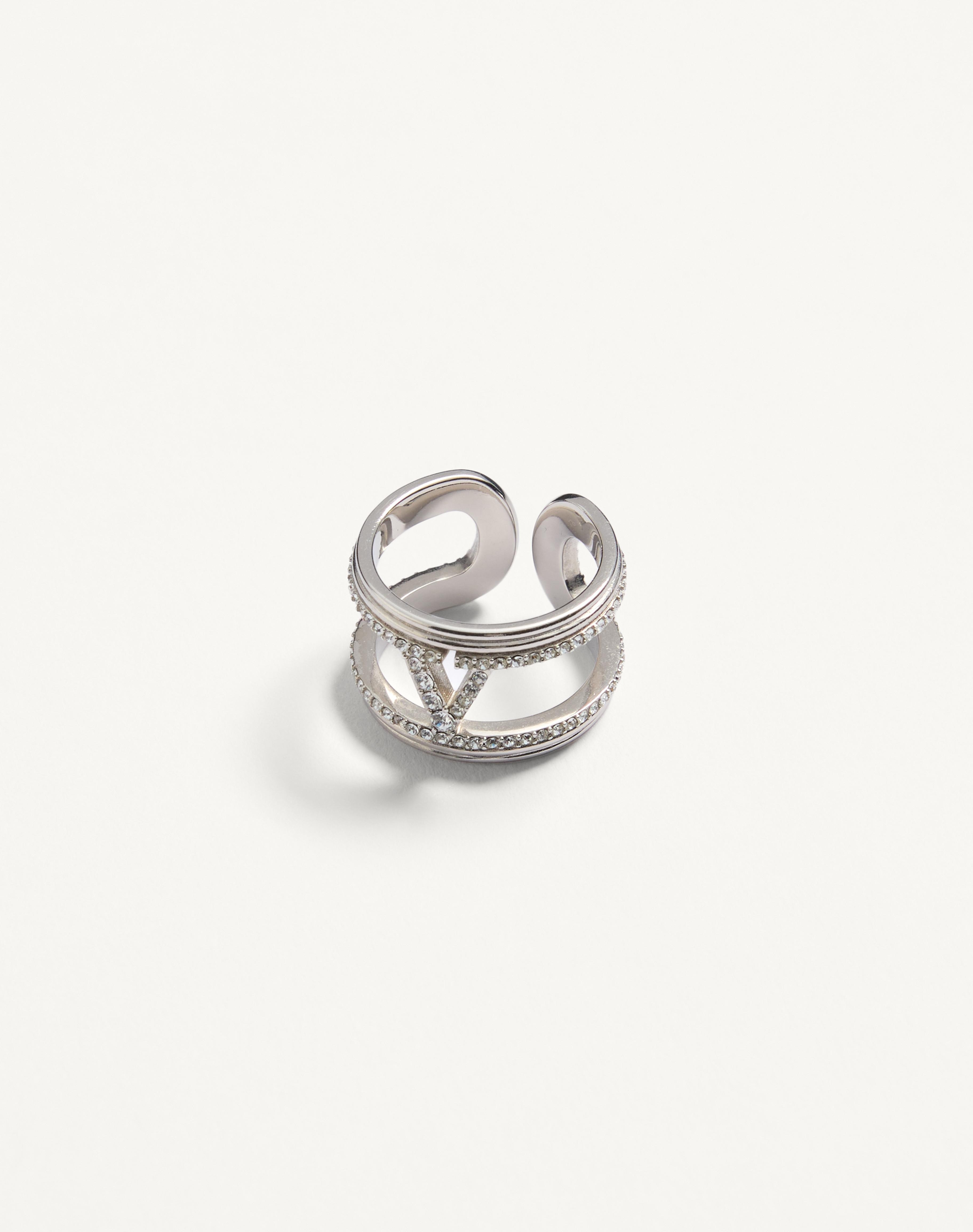 OVALETTE METAL AND SWAROVSKI® CRYSTAL RING - 3