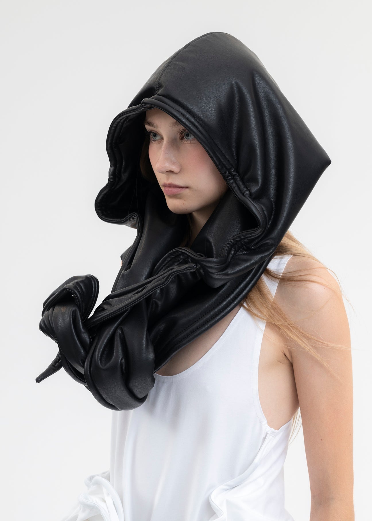 Y/Project BLACK WIRE LEATHER SHEARLING HOOD | 017shop | REVERSIBLE