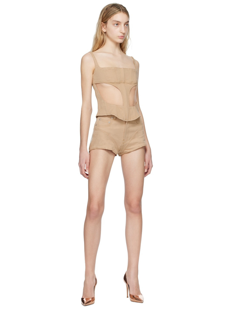 MUGLER SSENSE Exclusive Beige Tank Top outlook