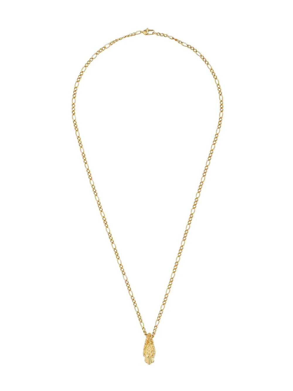 18kt yellow gold diamond tiger head necklace - 1